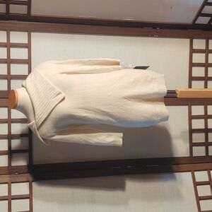 Cynthia Rowley Asymmetrical Collar Cashmere White Sweater Dress Sz S NWT